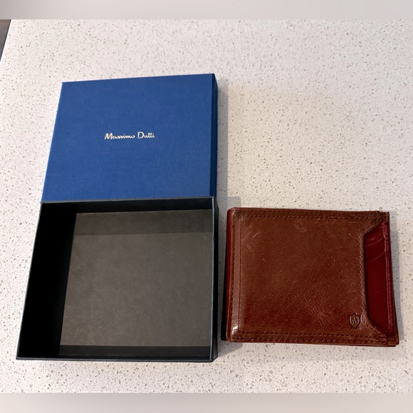 Massimo Dutti, men’s wallet, leather brown and red New in Box - Picture 5 of 5